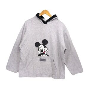 Vintage 90s Mickey Unlimited Disney Hoodie Medium Grey Embroidered